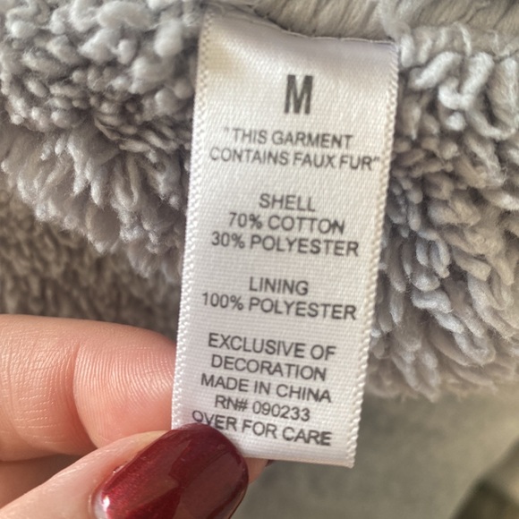 Kirra Grey Medium Faux Fur Super Soft Zip Up Hoodie Jacket With Pockets - Picture 14 of 14